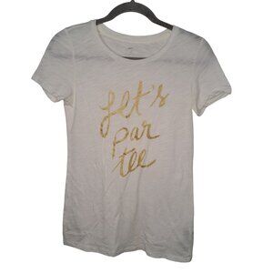 Aerie Real Soft Tee White Let's Par Tee Size Medium